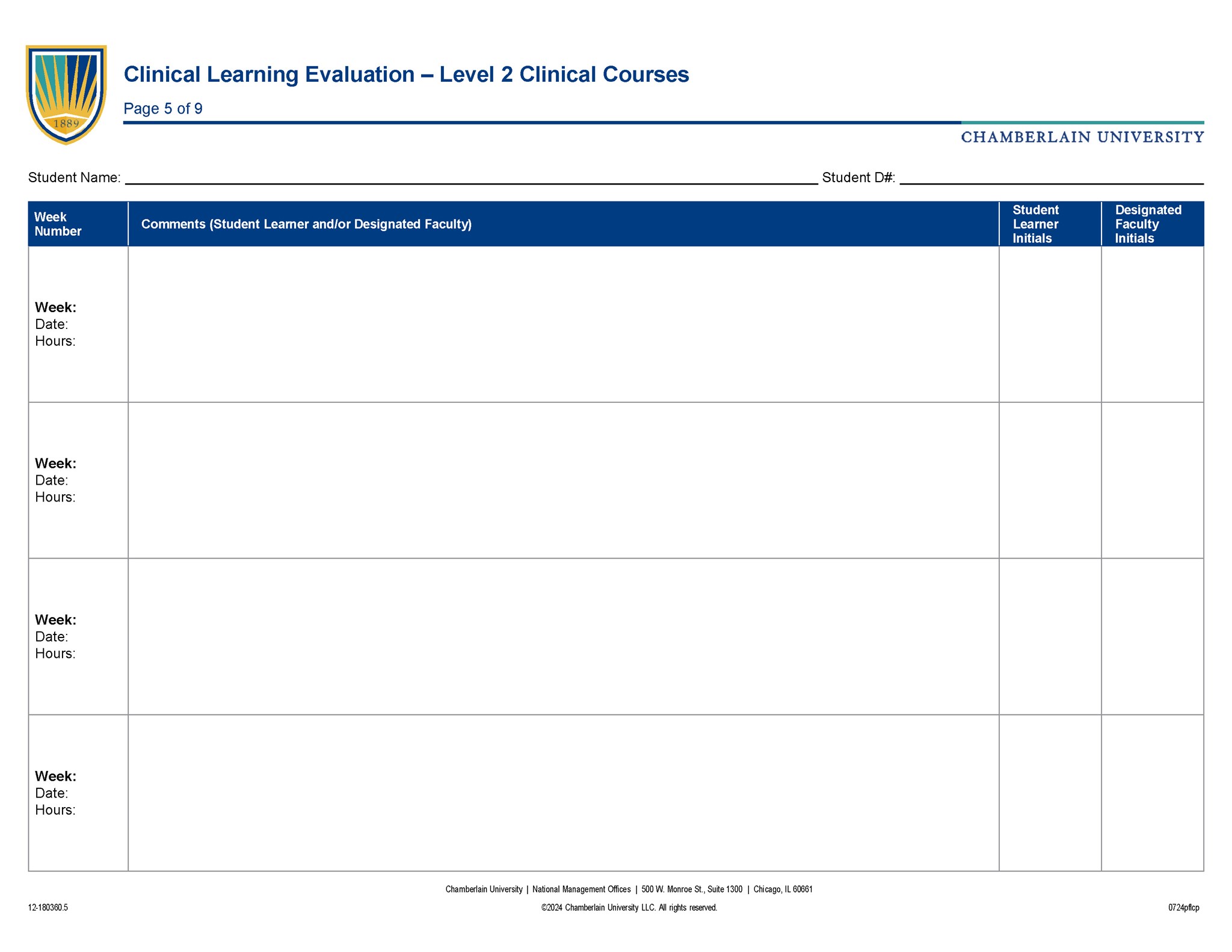 Picture of Clinical Learning Evaluation - Level 2 Clinical Courses (Interactive Electronic Only)